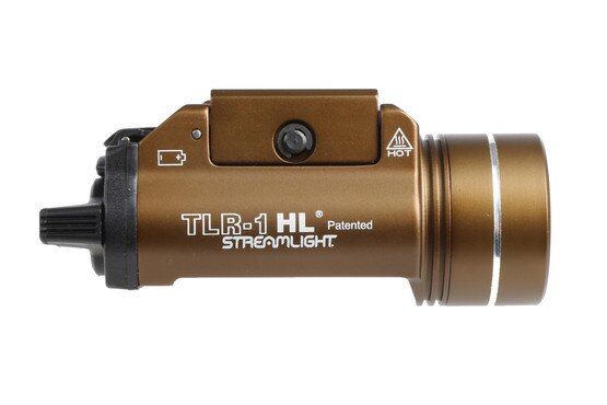 The Streamlight TLR-1 HL light is powered by two CR123 batteries